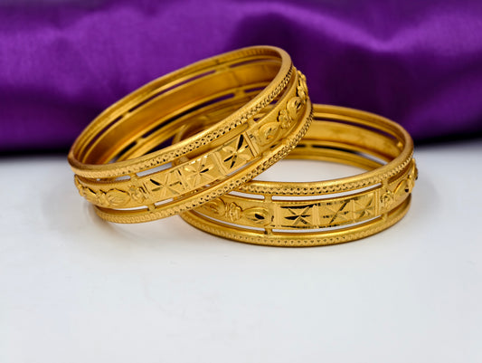 Premium Gold Plated Bangles/Kada | Set of 2 | For Daily Use
