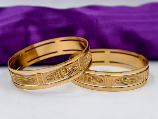 Premium Gold Plated Bangles/Kada | Set of 2 | For Daily Use
