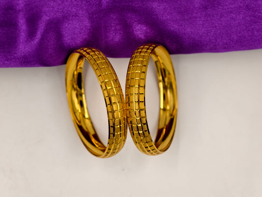 Premium Gold Plated Bangles/Kada | Set of 2 | For Daily Use