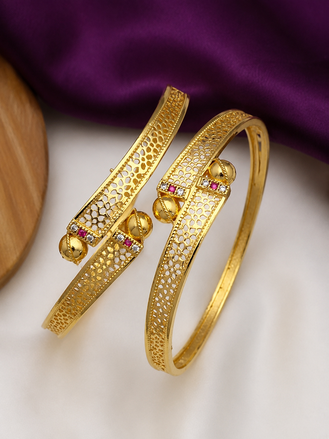 Premium Gold Plated Bangles/Kada | Set of 2 | For Daily Use
