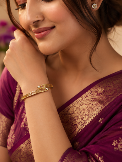 Premium Gold Plated Bangles/Kada | Set of 2 | For Daily Use