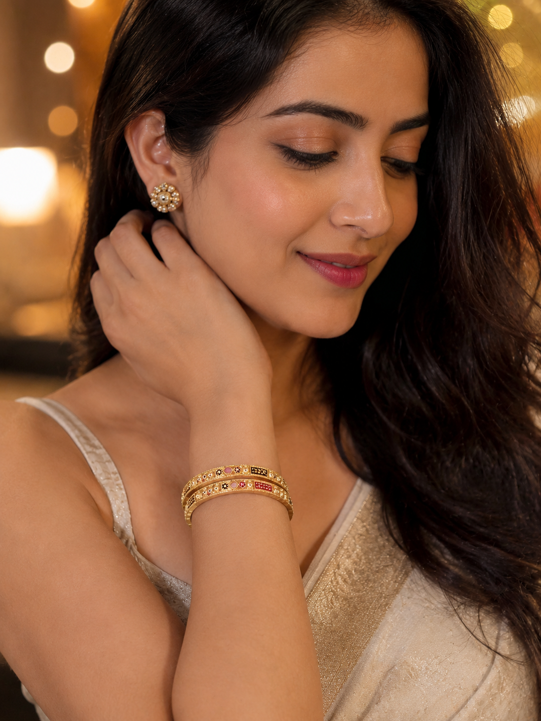 Premium Gold Plated Bangles/Kada | Set of 2 | For Daily Use
