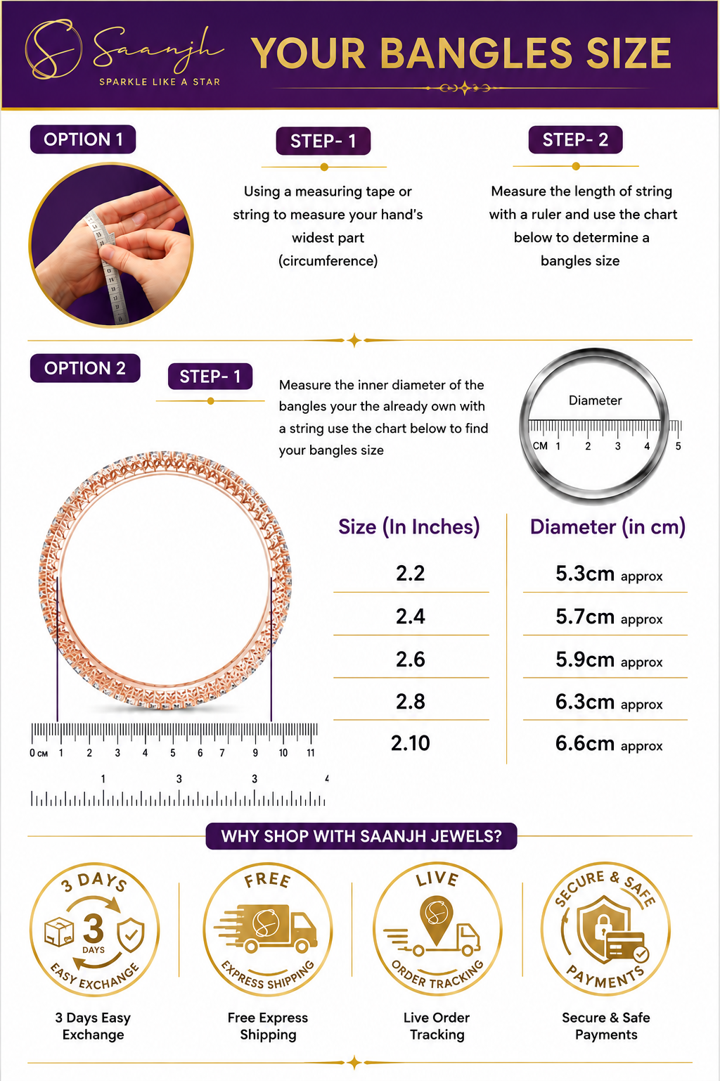 Premium Gold Plated Bangles/Kada | Set of 2 | For Daily Use