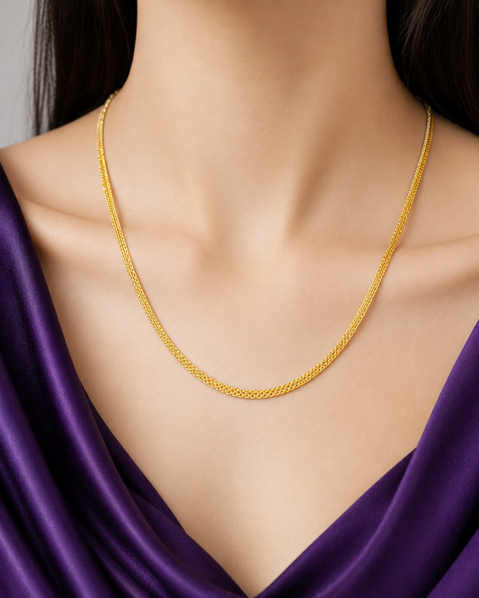 Premium Gold Plated 3 Line Highway Chain