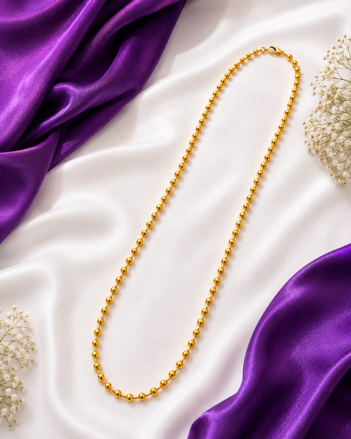 Premium Gold Plated Single Layer Matar Mala for Women