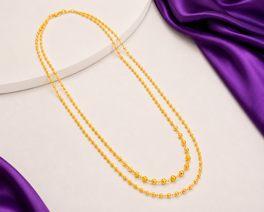 Premium Gold Plated 2 Layer Matar Mala for Women