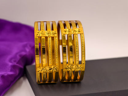 Premium Gold Plated Bangles/Kada | Set of 2 | For Daily Use