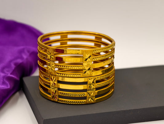 Premium Gold Plated Bangles/Kada | Set of 2 | For Daily Use
