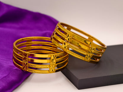 Premium Gold Plated Bangles/Kada | Set of 2 | For Daily Use
