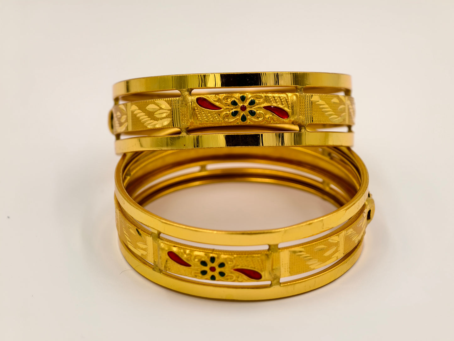 Premium Gold Plated Bangles/Kada | Set of 2 | For Daily Use