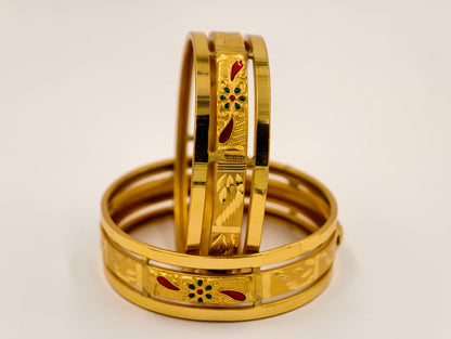 Premium Gold Plated Bangles/Kada | Set of 2 | For Daily Use
