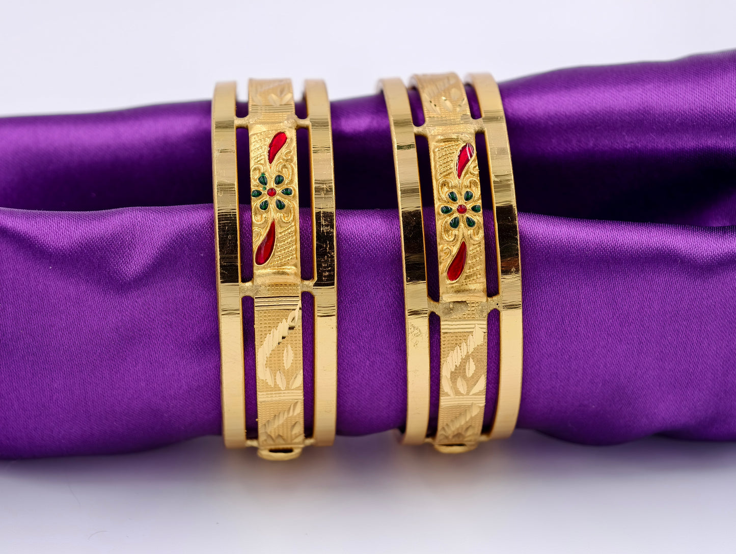 Premium Gold Plated Bangles/Kada | Set of 2 | For Daily Use
