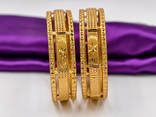 Premium Gold Plated Bangles/Kada | Set of 2 | For Daily Use