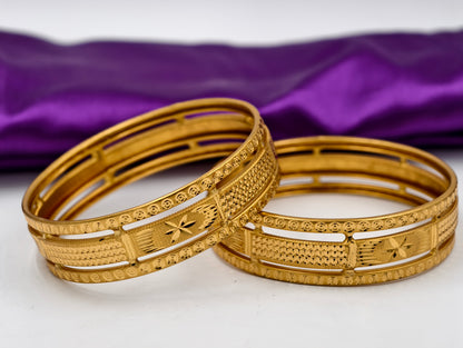 Premium Gold Plated Bangles/Kada | Set of 2 | For Daily Use