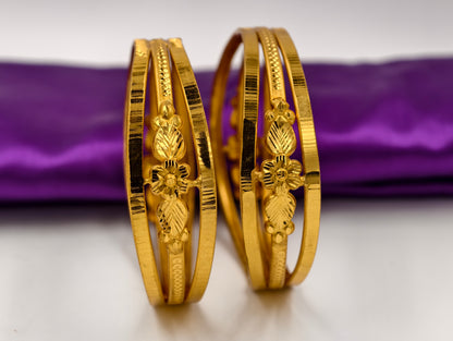 Premium Gold Plated Bangles/Kada | Set of 2 | For Daily Use