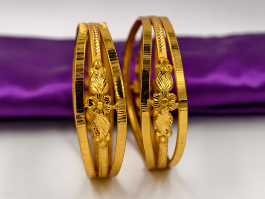 Premium Gold Plated Bangles/Kada | Set of 2 | For Daily Use