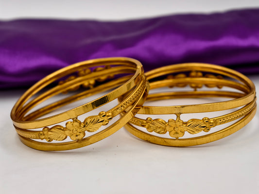 Premium Gold Plated Bangles/Kada | Set of 2 | For Daily Use