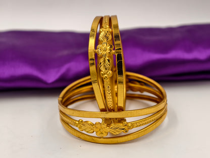 Premium Gold Plated Bangles/Kada | Set of 2 | For Daily Use