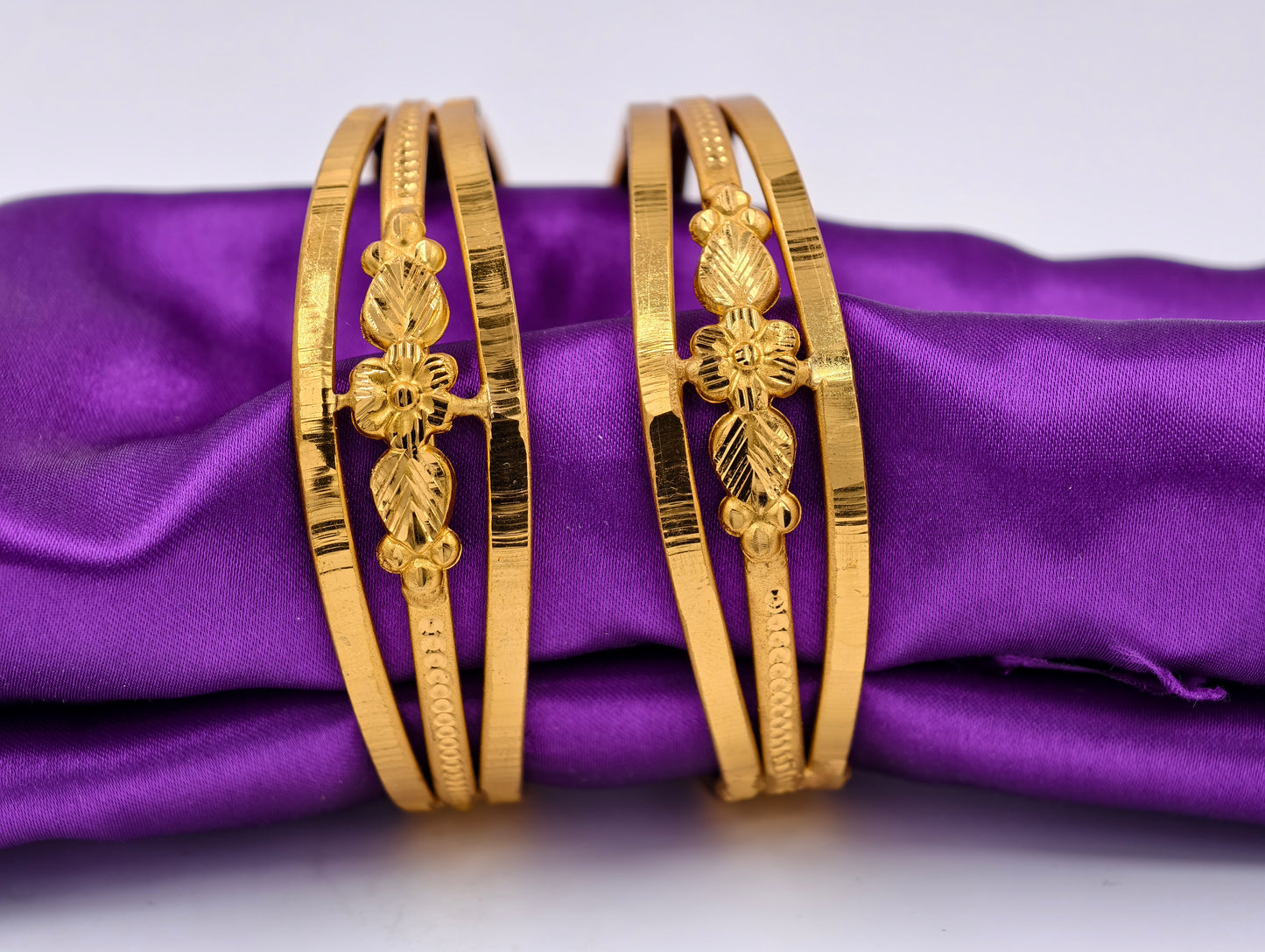 Premium Gold Plated Bangles/Kada | Set of 2 | For Daily Use