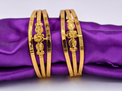 Premium Gold Plated Bangles/Kada | Set of 2 | For Daily Use