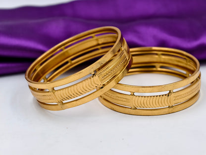 Premium Gold Plated Bangles/Kada | Set of 2 | For Daily Use