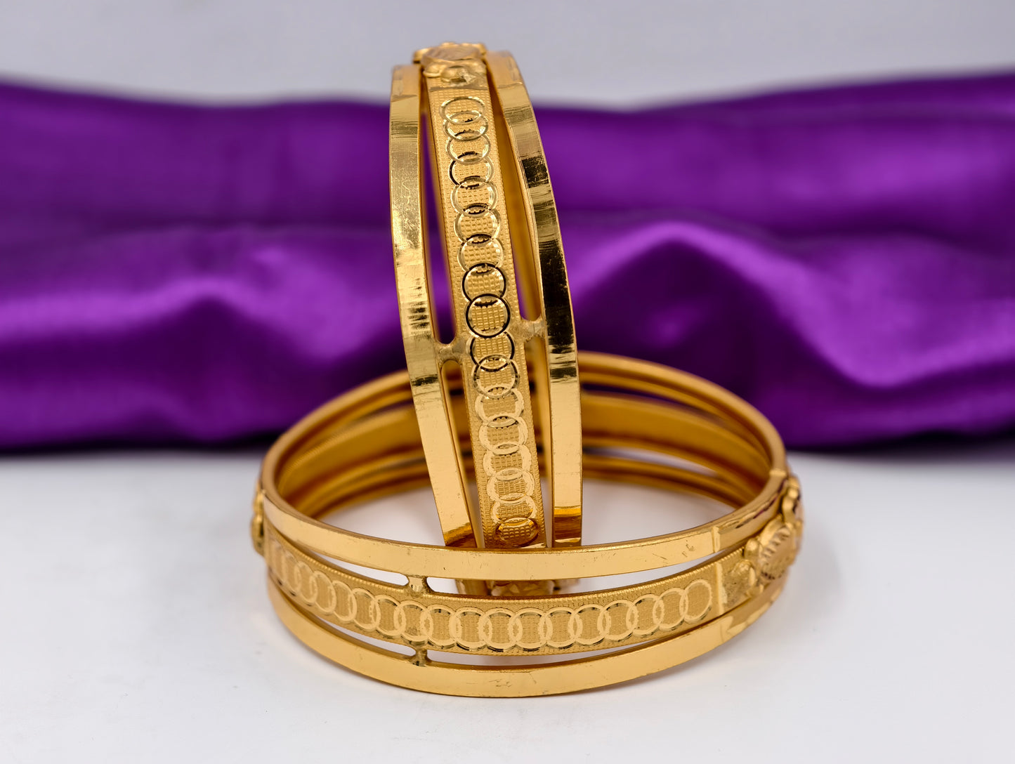 Premium Gold Plated Bangles/Kada | Set of 2 | For Daily Use