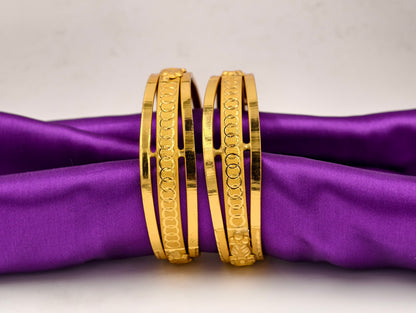 Premium Gold Plated Bangles/Kada | Set of 2 | For Daily Use