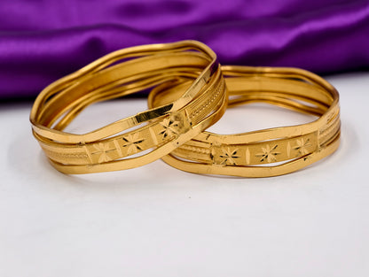Premium Gold Plated Bangles/Kada | Set of 2 | For Daily Use