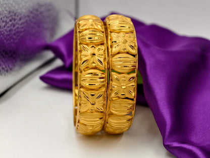 Premium Gold Plated Bangles/Kada | Set of 2 | For Daily Use