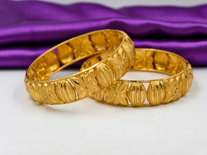 Premium Gold Plated Bangles/Kada | Set of 2 | For Daily Use