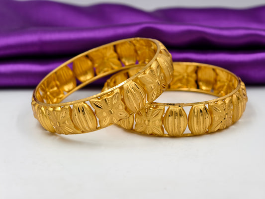 Premium Gold Plated Bangles/Kada | Set of 2 | For Daily Use