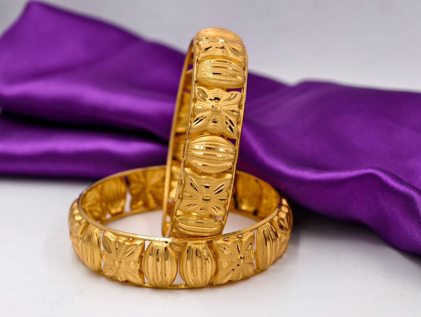 Premium Gold Plated Bangles/Kada | Set of 2 | For Daily Use