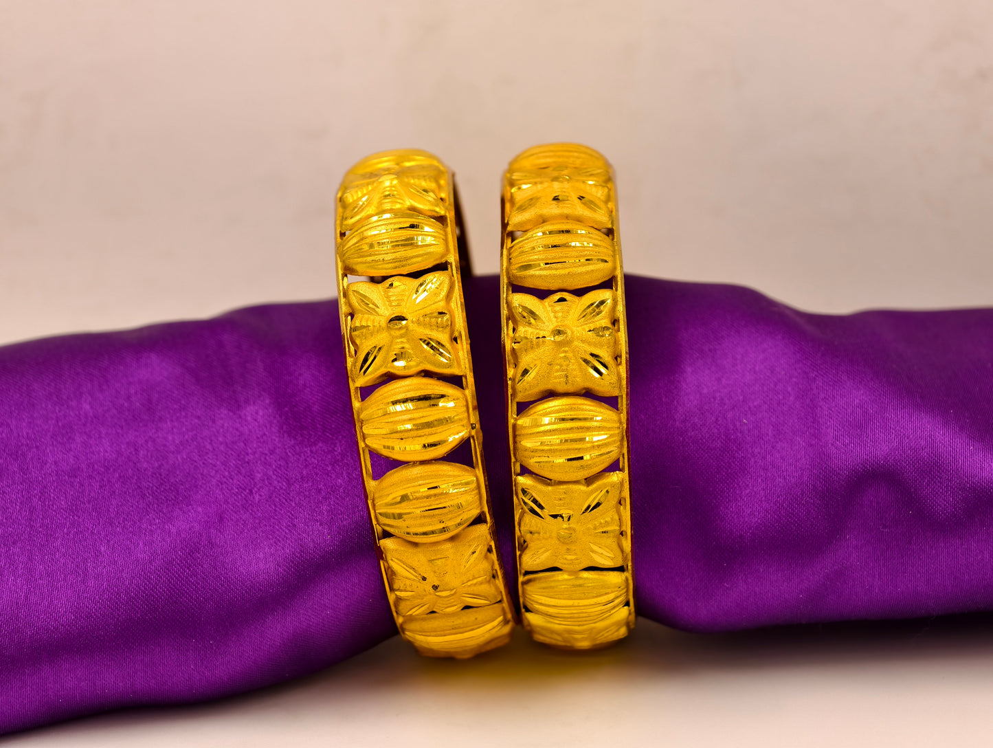 Premium Gold Plated Bangles/Kada | Set of 2 | For Daily Use