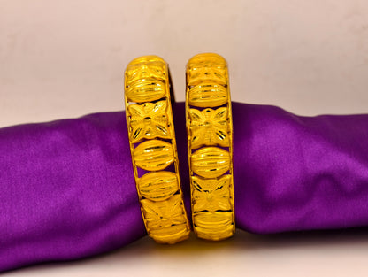 Premium Gold Plated Bangles/Kada | Set of 2 | For Daily Use