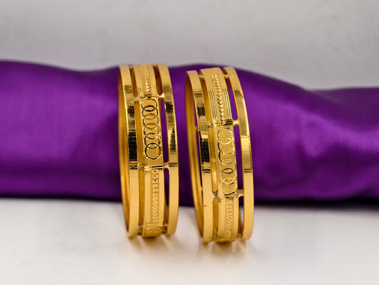 Premium Gold Plated Bangles/Kada | Set of 2 | For Daily Use