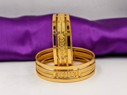Premium Gold Plated Bangles/Kada | Set of 2 | For Daily Use