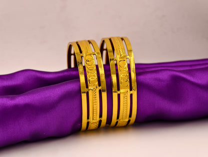 Premium Gold Plated Bangles/Kada | Set of 2 | For Daily Use