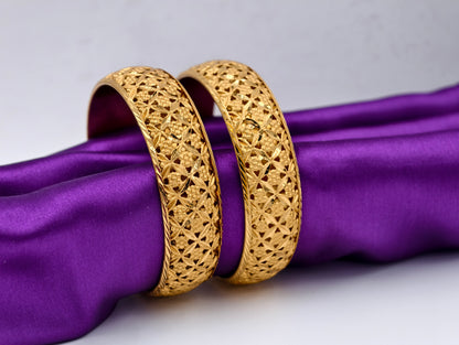 Premium Gold Plated Bangles/Kada | Set of 2 | For Daily Use