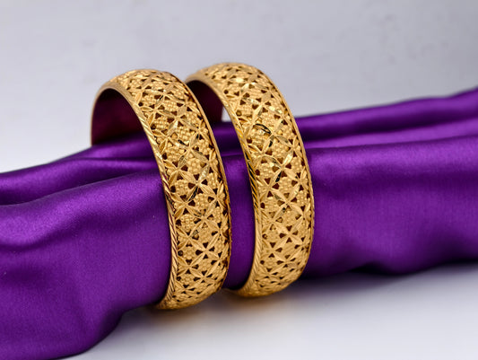Premium Gold Plated Bangles/Kada | Set of 2 | For Daily Use