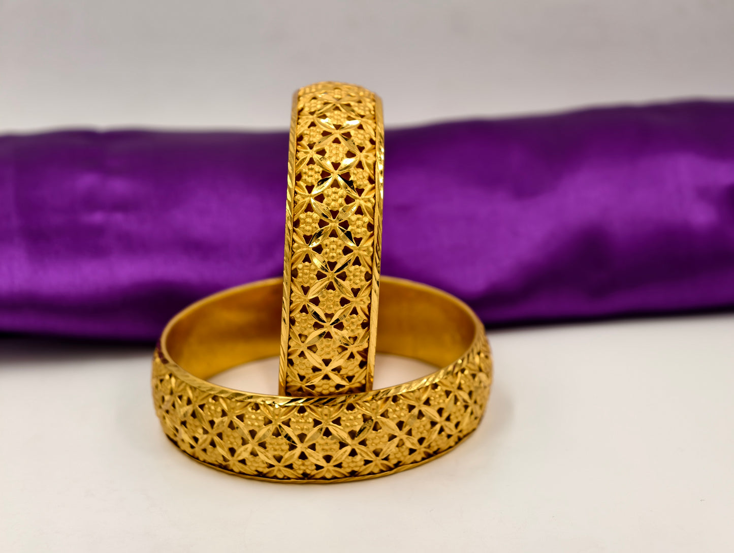 Premium Gold Plated Bangles/Kada | Set of 2 | For Daily Use