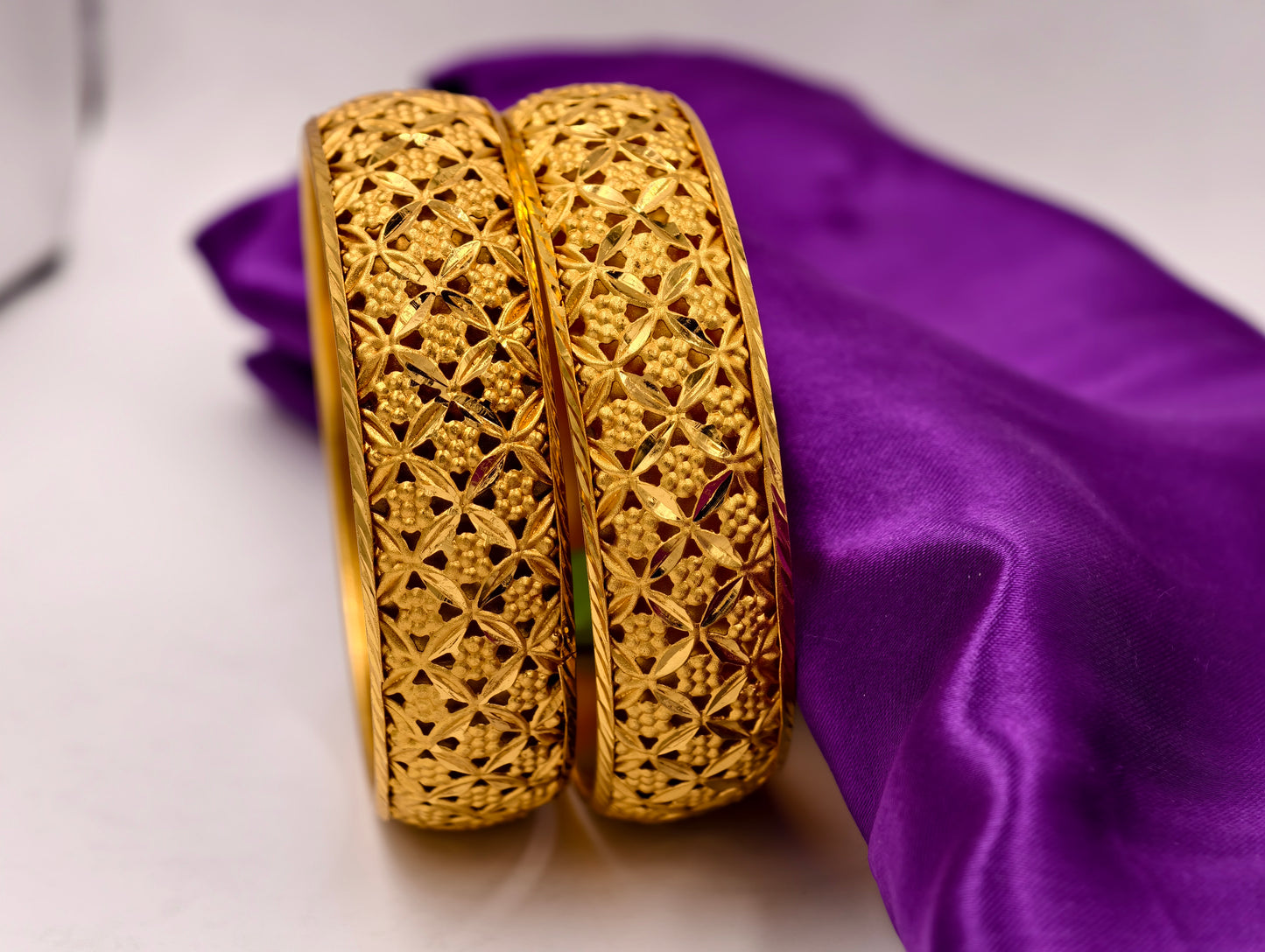 Premium Gold Plated Bangles/Kada | Set of 2 | For Daily Use