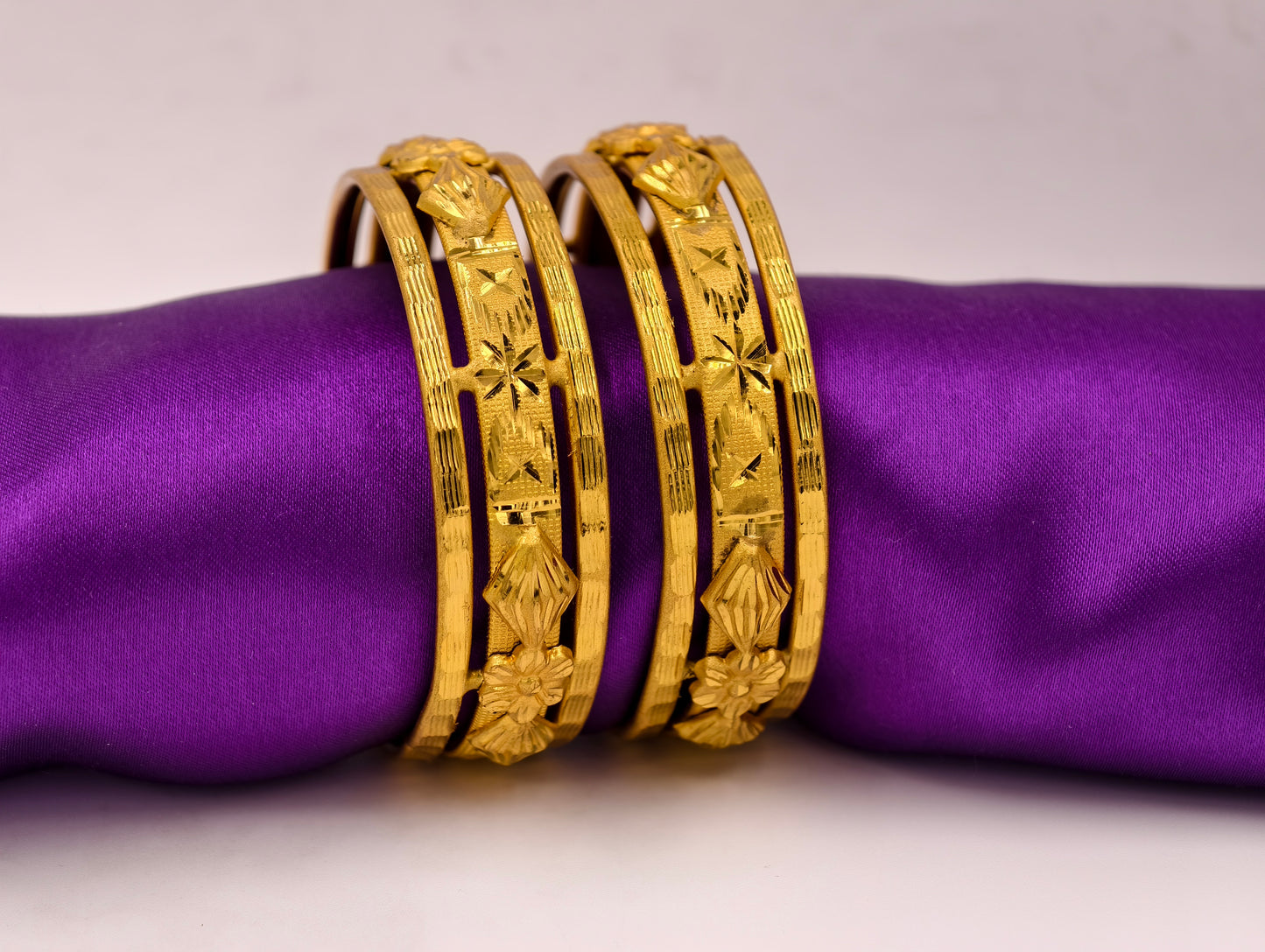 Premium Gold Plated Bangles/Kada | Set of 2 | For Daily Use