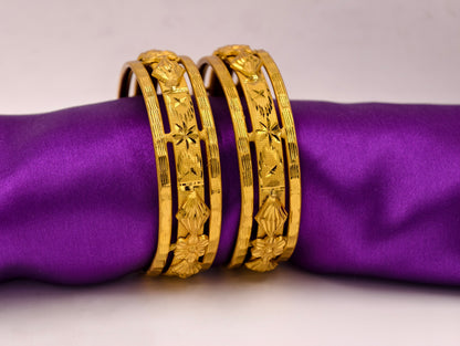 Premium Gold Plated Bangles/Kada | Set of 2 | For Daily Use