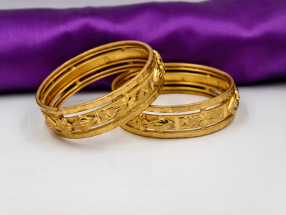 Premium Gold Plated Bangles/Kada | Set of 2 | For Daily Use
