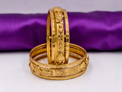 Premium Gold Plated Bangles/Kada | Set of 2 | For Daily Use
