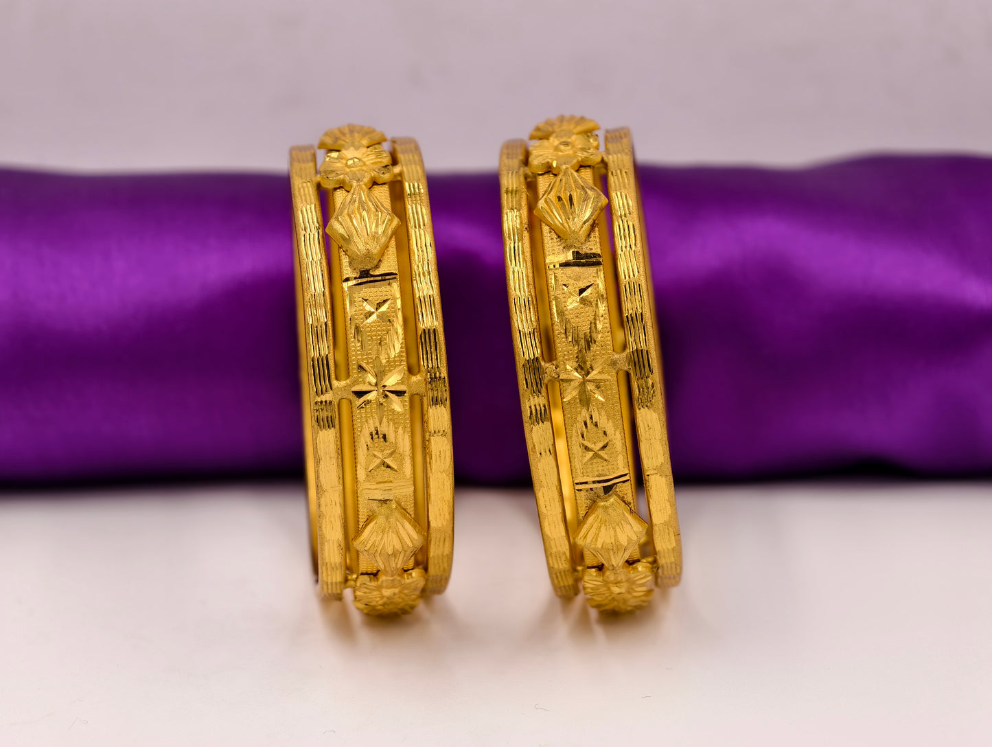 Premium Gold Plated Bangles/Kada | Set of 2 | For Daily Use