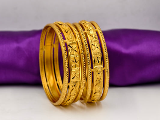 Premium Gold Plated Bangles/Kada | Set of 2 | For Daily Use