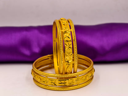 Premium Gold Plated Bangles/Kada | Set of 2 | For Daily Use