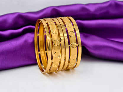Premium Gold Plated Bangles/Kada | Set of 2 | For Daily Use