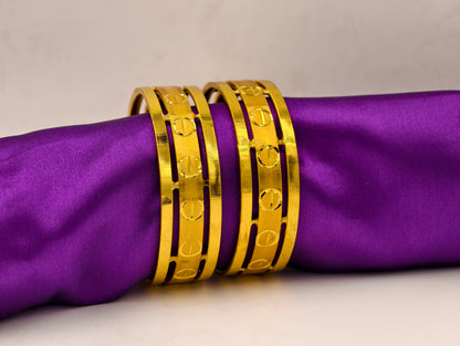 Premium Gold Plated Bangles/Kada | Set of 2 | For Daily Use